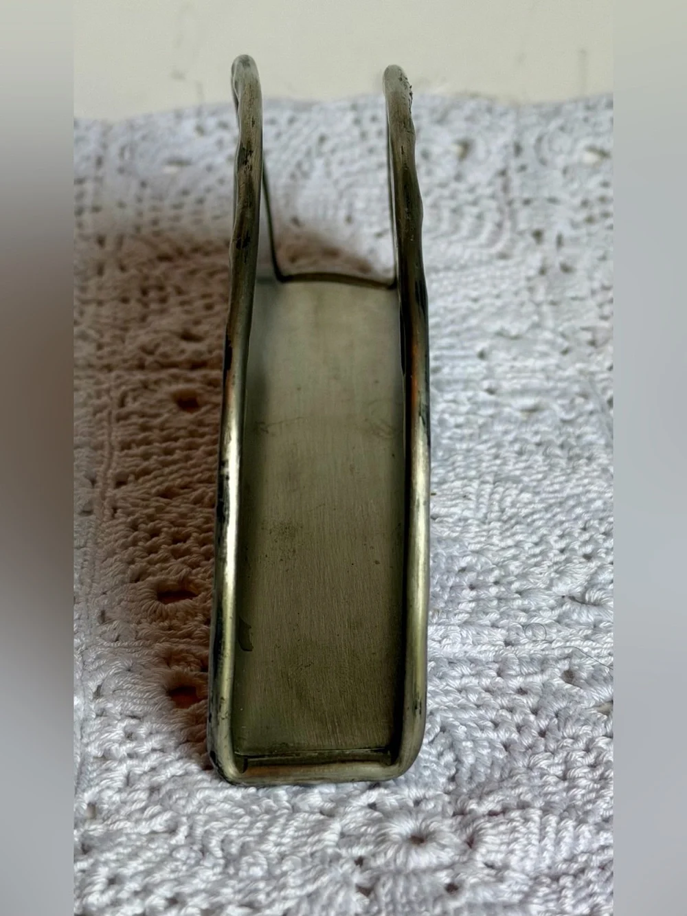 Vintage Norwegian Pewter Napkin Holder Handmade Håness Norway 416 Mid Century